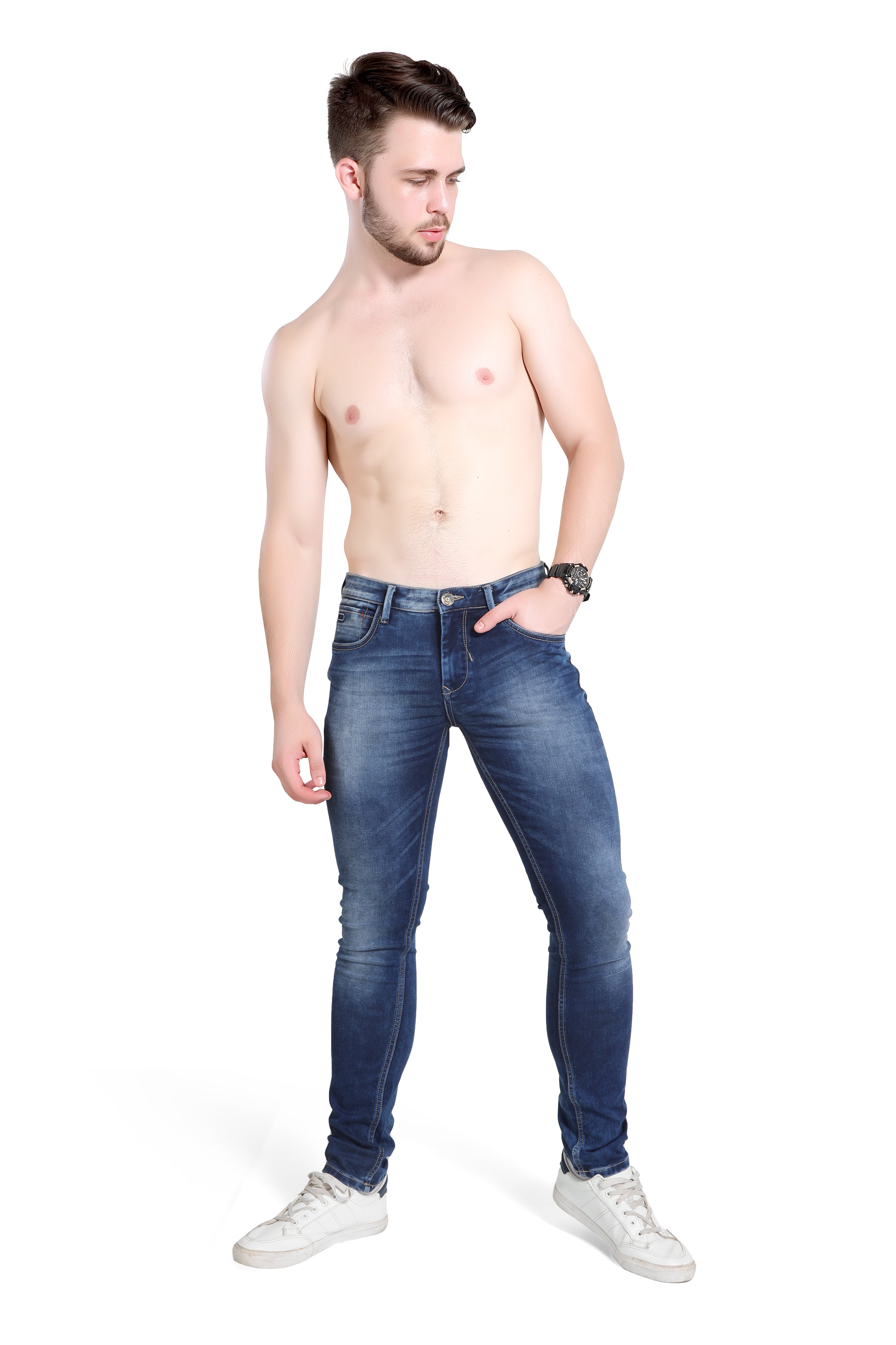 FOX JEANS Men's Todd Straight Distressed Blue Denim Jeans SIZE 36 | eBay