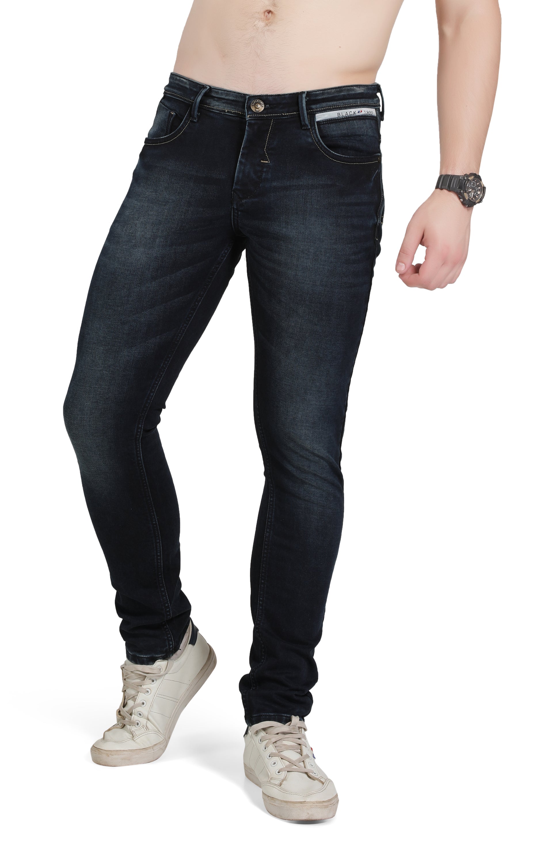 BlackTree Men's Slim Fit Tyro Blue Jeans BT004 - Main Image