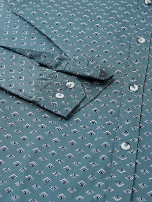 Men Teal Standard Fit Printed Casual Shirt