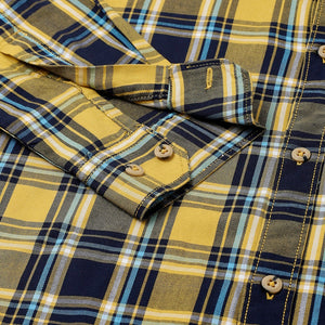 Men Mustard Standard Fit Checkered Casual Shirt