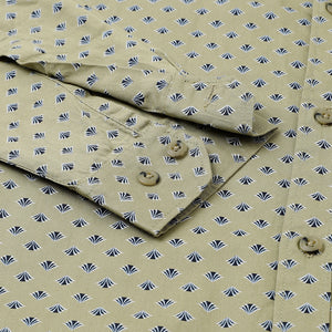 Men Dark Khakhi Standard Fit Printed Casual Shirt