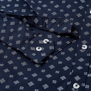 Men Navy Standard Fit Printed Casual Shirt