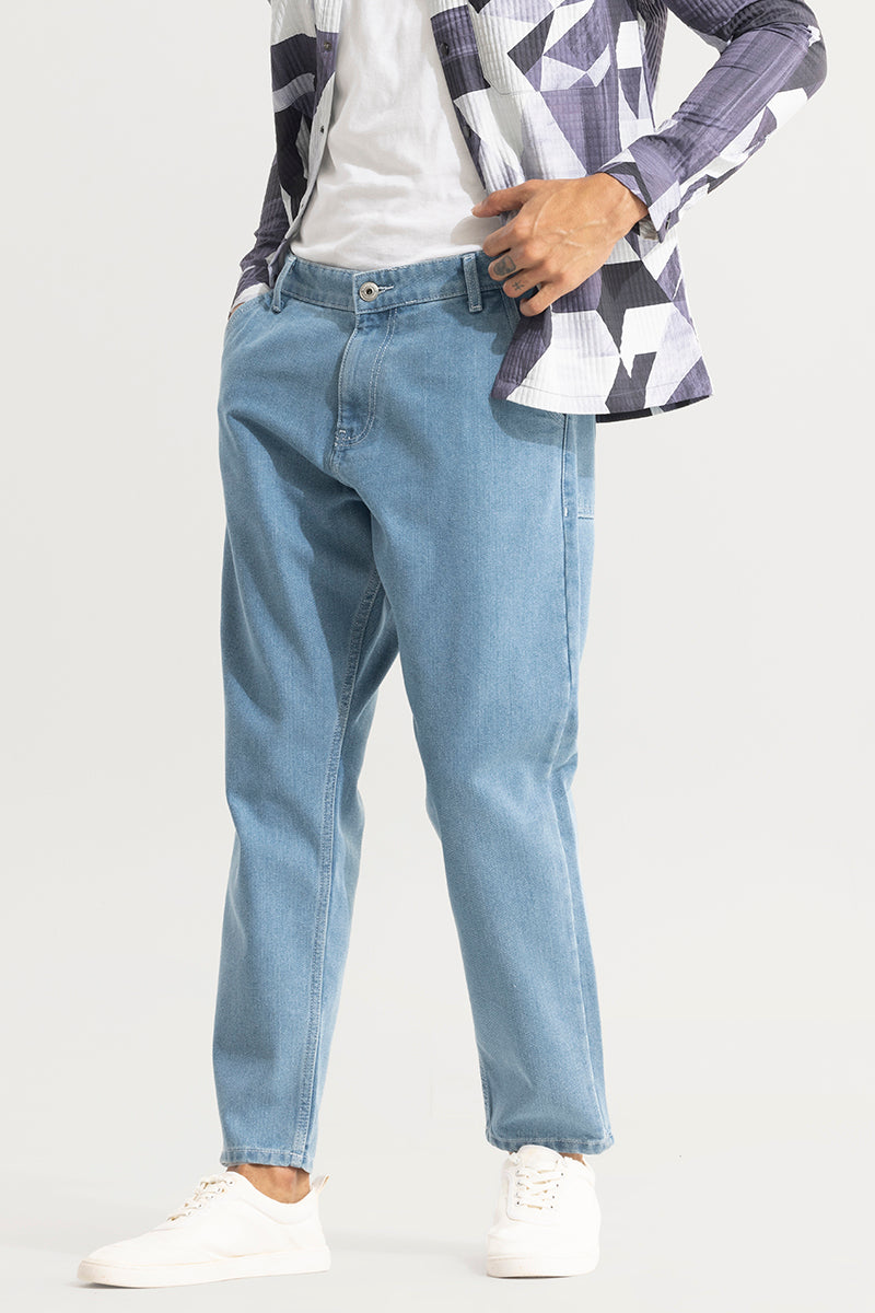 ShadowTwill Sky Blue Baggy Jeans