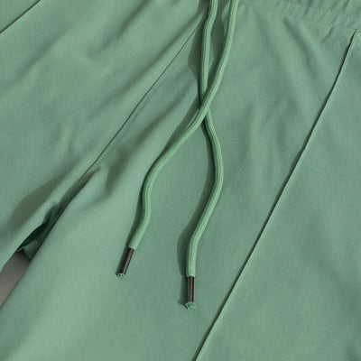 Pleated Green Shorts