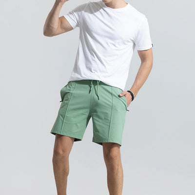 Pleated Green Shorts