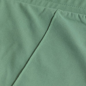 Pleated Green Shorts