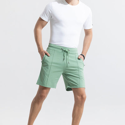 Pleated Green Shorts