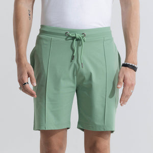 Pleated Green Shorts