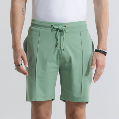 Pleated Green Shorts