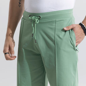 Pleated Green Shorts