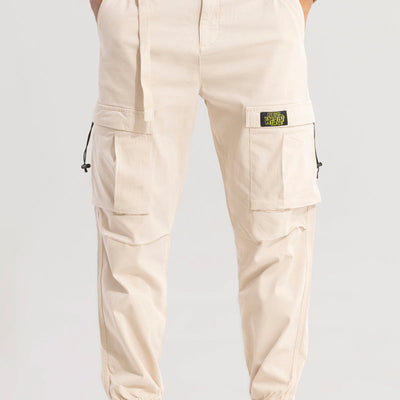 Hexa-Pocket Cream Cargo pant