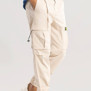Hexa-Pocket Cream Cargo pant