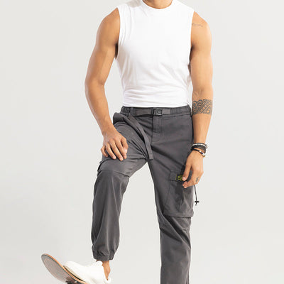 Hexa-Pocket Grey Cargo Pant
