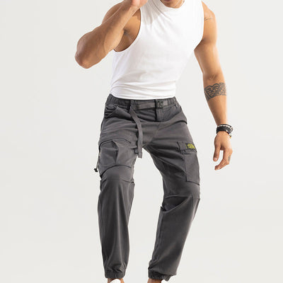 Hexa-Pocket Grey Cargo Pant