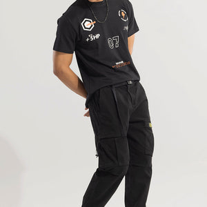 Hexa-Pocket Black Cargo Pant