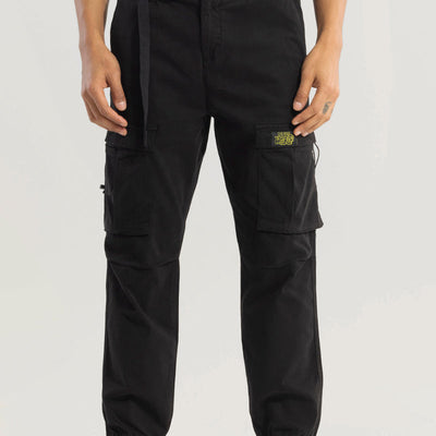Hexa-Pocket Black Cargo Pant