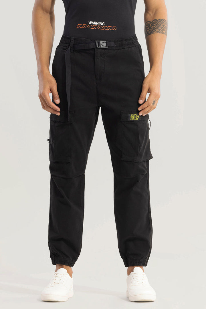 Hexa-Pocket Black Cargo Pant