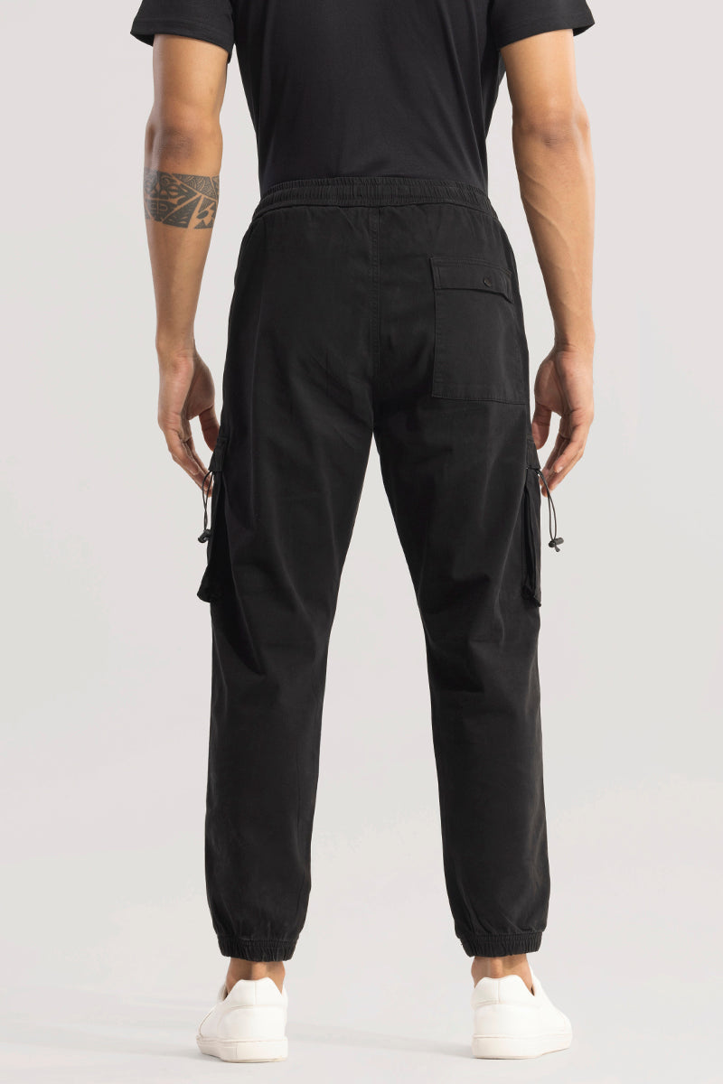 Hexa-Pocket Black Cargo Pant