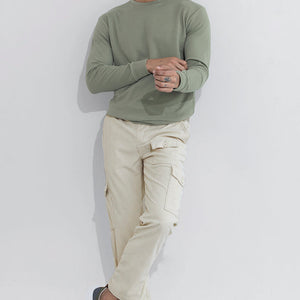 Cullin Off-White Corduroy Cargo Pant