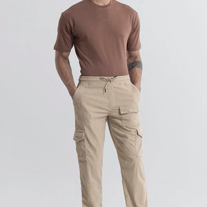 Cullin Beige Corduroy Cargo Pant