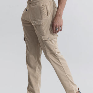 Cullin Beige Corduroy Cargo Pant