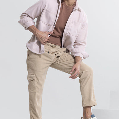 Cullin Beige Corduroy Cargo Pant