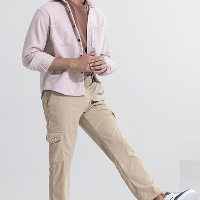 Cullin Beige Corduroy Cargo Pant
