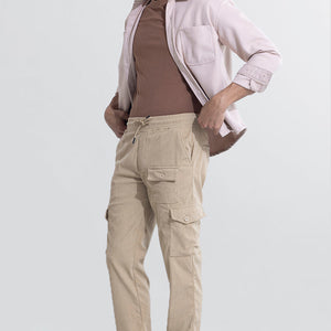 Cullin Beige Corduroy Cargo Pant