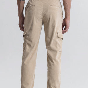 Cullin Beige Corduroy Cargo Pant