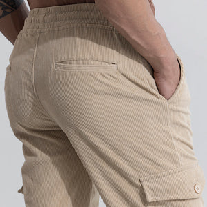 Cullin Beige Corduroy Cargo Pant