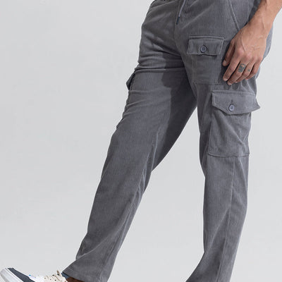 Cullin Grey Corduroy Cargo Pant