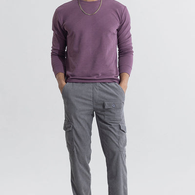 Cullin Grey Corduroy Cargo Pant