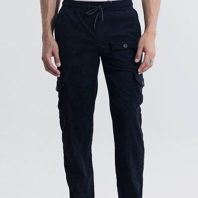 Cullin Black Corduroy Cargo Pant