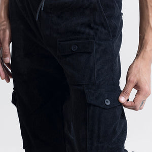 Cullin Black Corduroy Cargo Pant