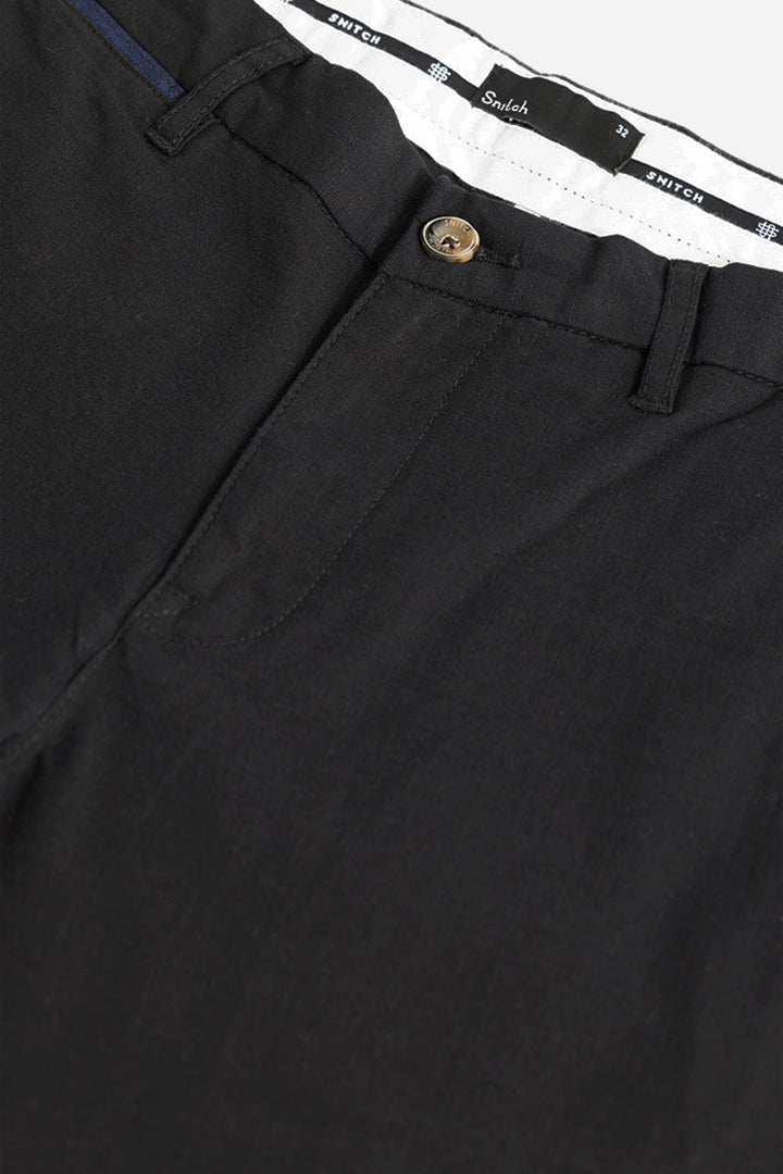 Stygian Black Linen Pant