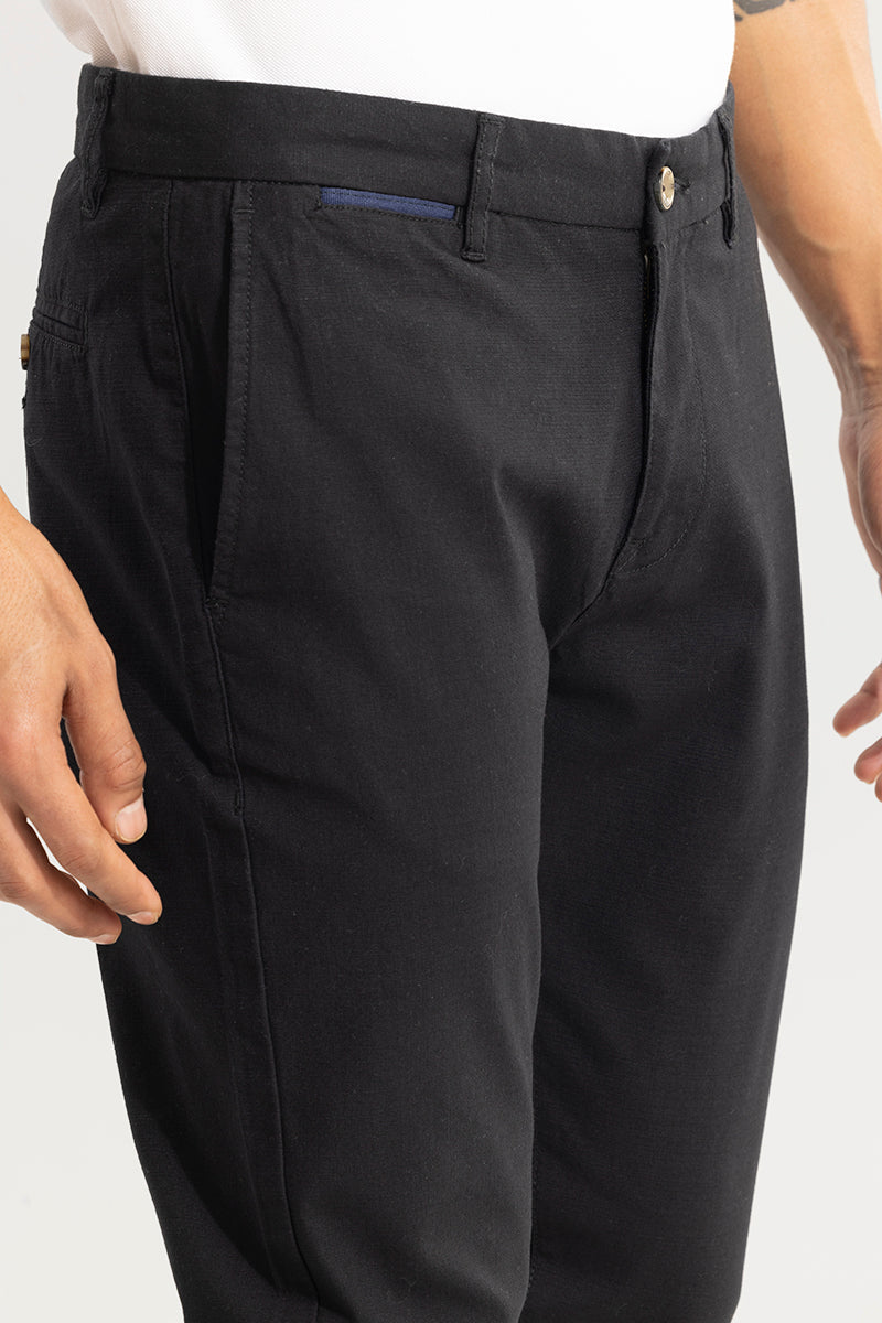 Stygian Black Linen Pant