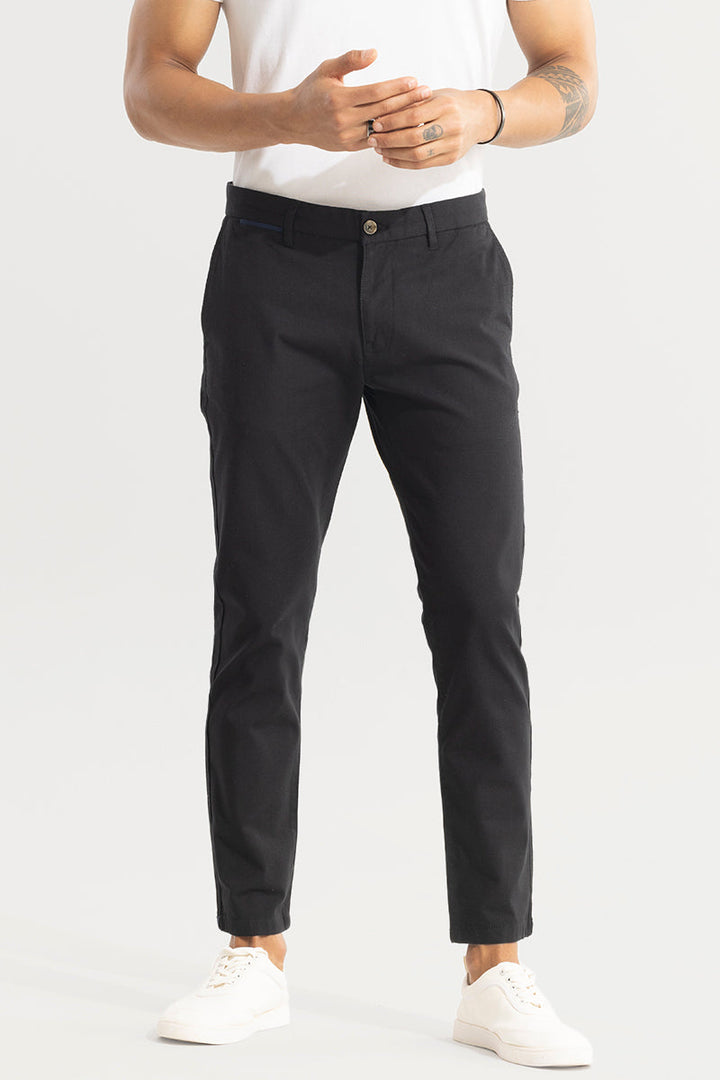 Stygian Black Linen Pant