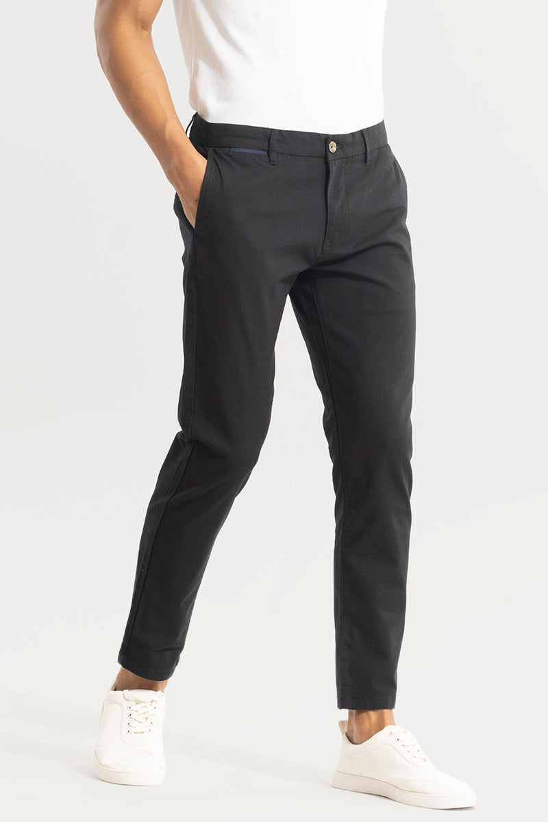 Stygian Black Linen Pant