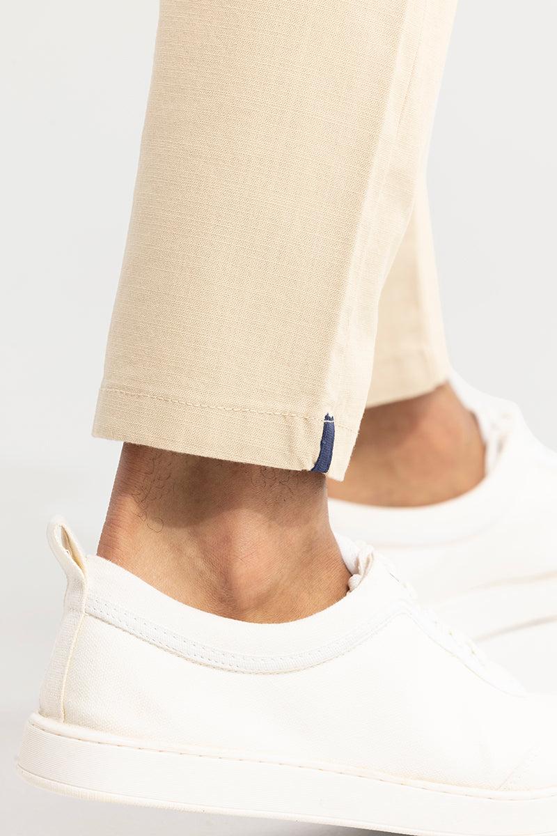 Stygian Beige Linen Pant