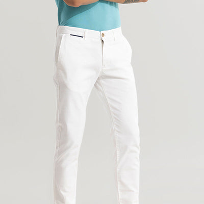Stygian White Linen Pant