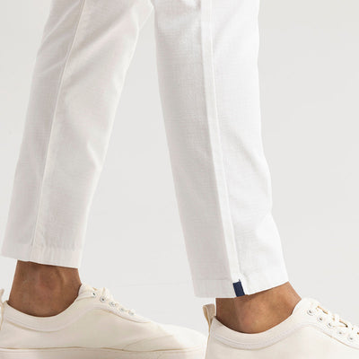 Stygian White Linen Pant