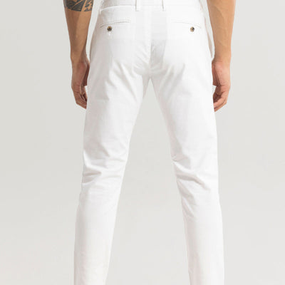 Stygian White Linen Pant