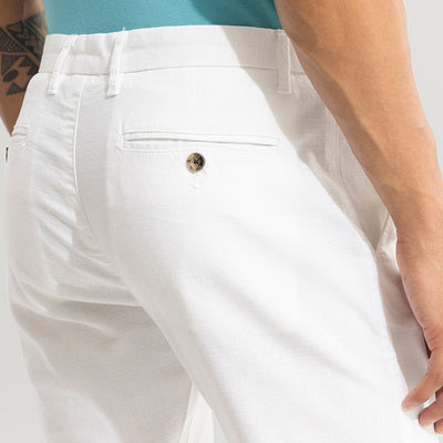 Stygian White Linen Pant