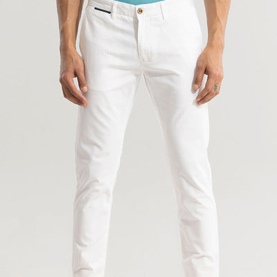 Stygian White Linen Pant