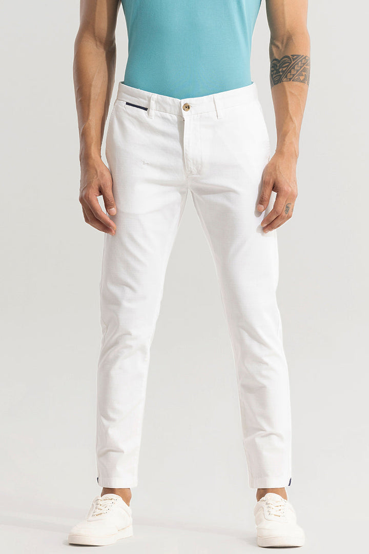 Stygian White Linen Pant