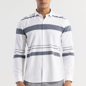 Horizontal Lines Grey Shirt