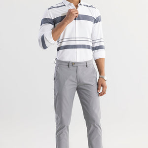Horizontal Lines Grey Shirt