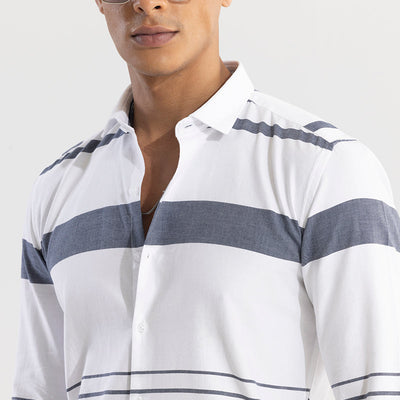 Horizontal Lines Grey Shirt