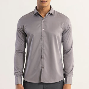 Double Cuff Simple Grey Shirt