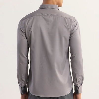 Double Cuff Simple Grey Shirt